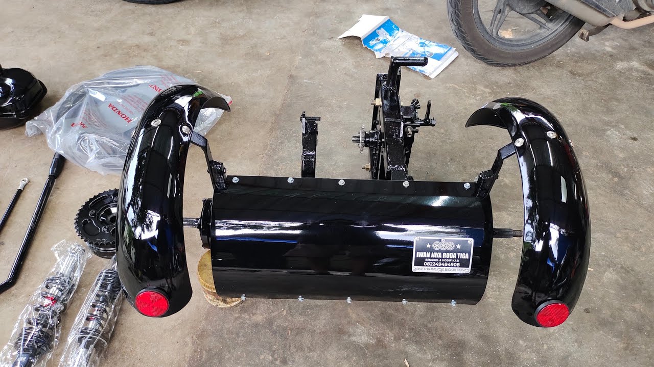 cara pemasangan rakitan motor roda tiga