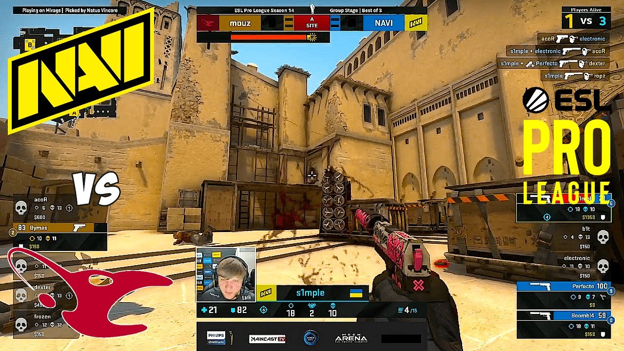 NAVI vs MOUSESPORTS. ЛУЧШИЕ МОМЕНТЫ CSGO. ESL Pro League Season 14