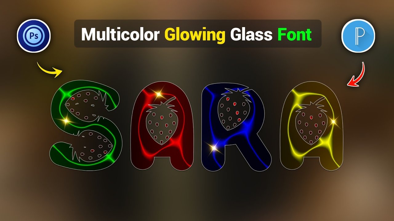 Multicolor glowing glass font editing | How to make glass font editing | glass font dp editing 2026