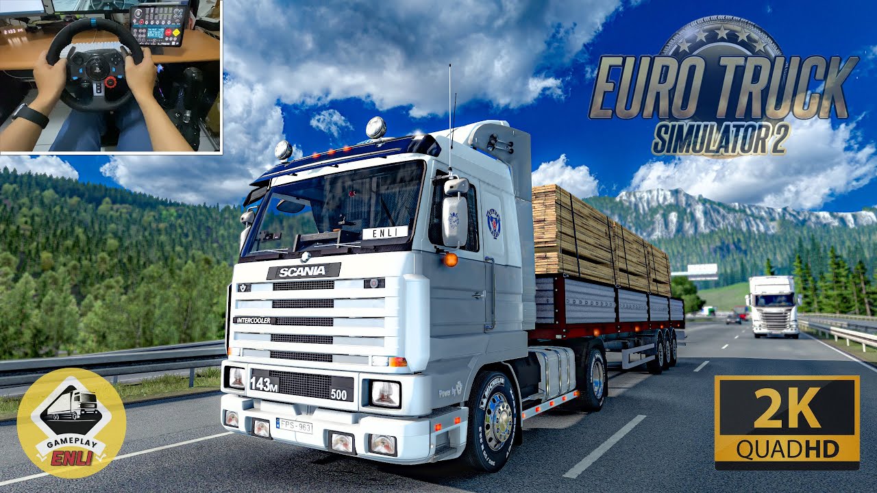 Timber 木材 (18-ton) | SCANIA 143M 500 | Euro Truck Simulator 2 | Logitech G29 & SIMVERTEX Shifter