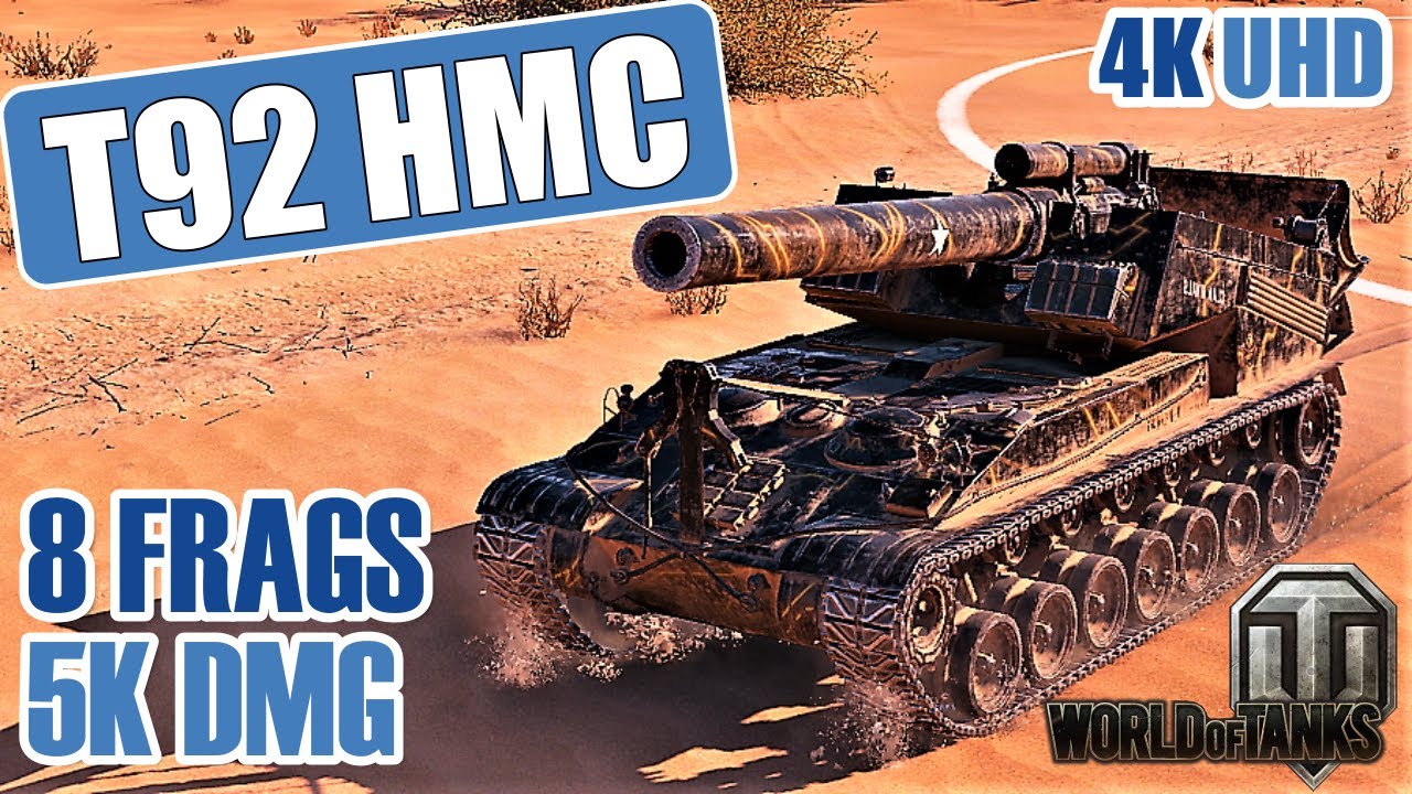 WoT T92 HMC Gameplay 4k &diams; 8 Frags &diams; SPG Arty Review (2020)