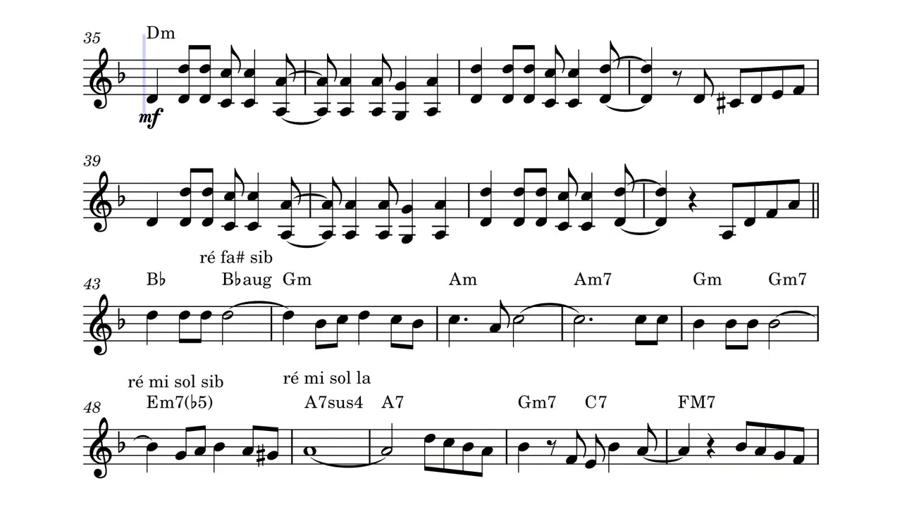 Comment te dire adieu – Françoise Hardy (orgue) (Sheet music - Partition)