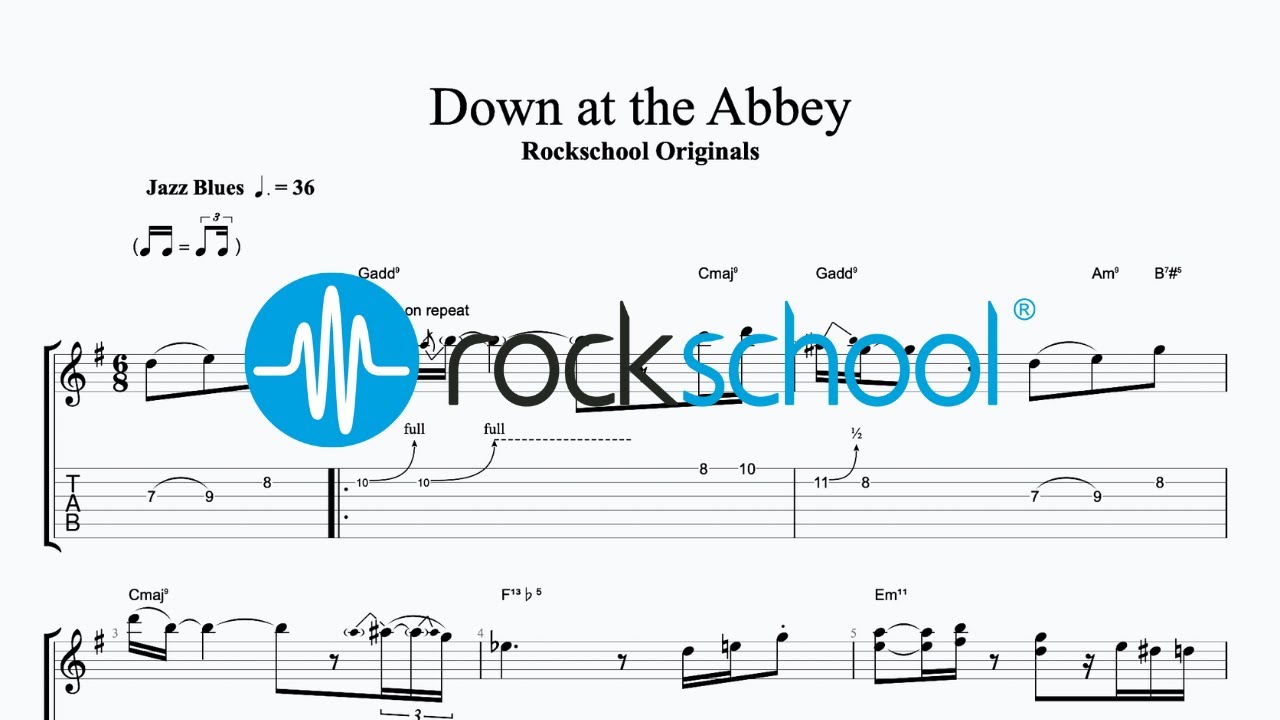 Down at the Abbey - Rockschool Originals, Rockschool 2024 Electric Guitar Grade 5