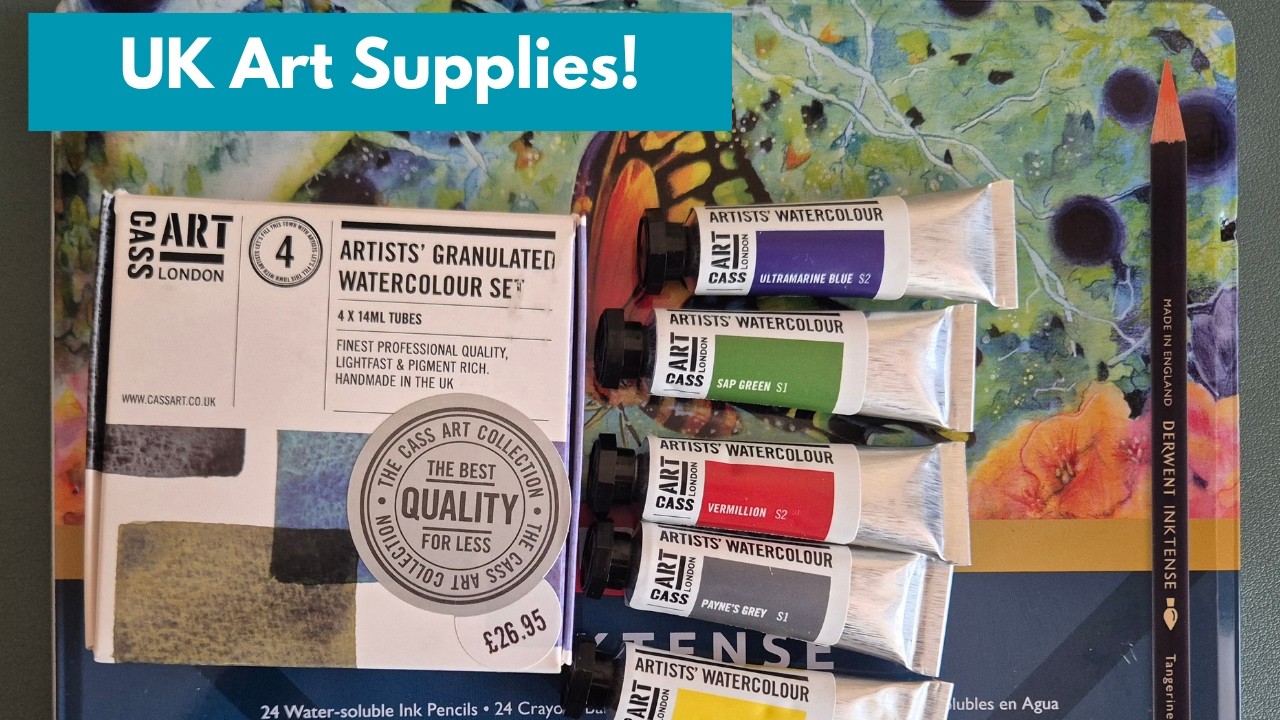 Art Supplies Haul [ New watercolors from Cass Art and Inktense pencils ]