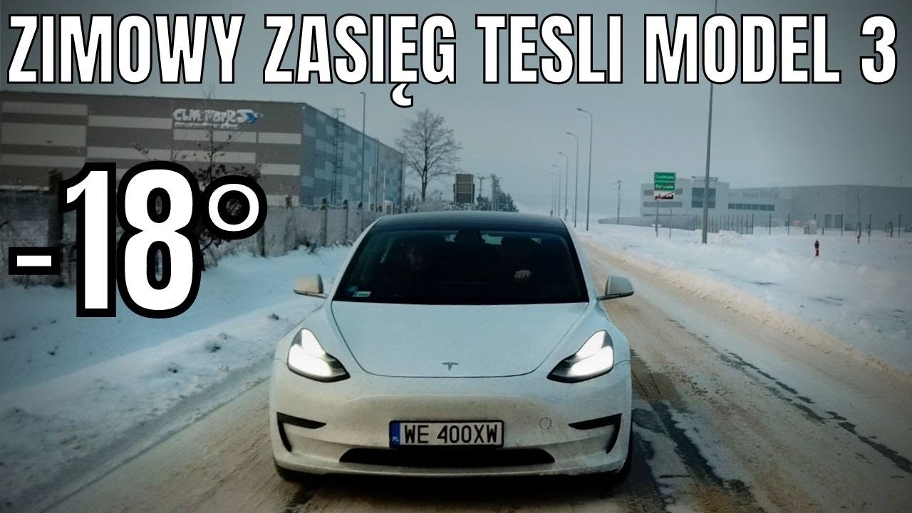 ZASIĘG TESLI przy -18&deg;❄️ Ile przejechaliśmy?🤔