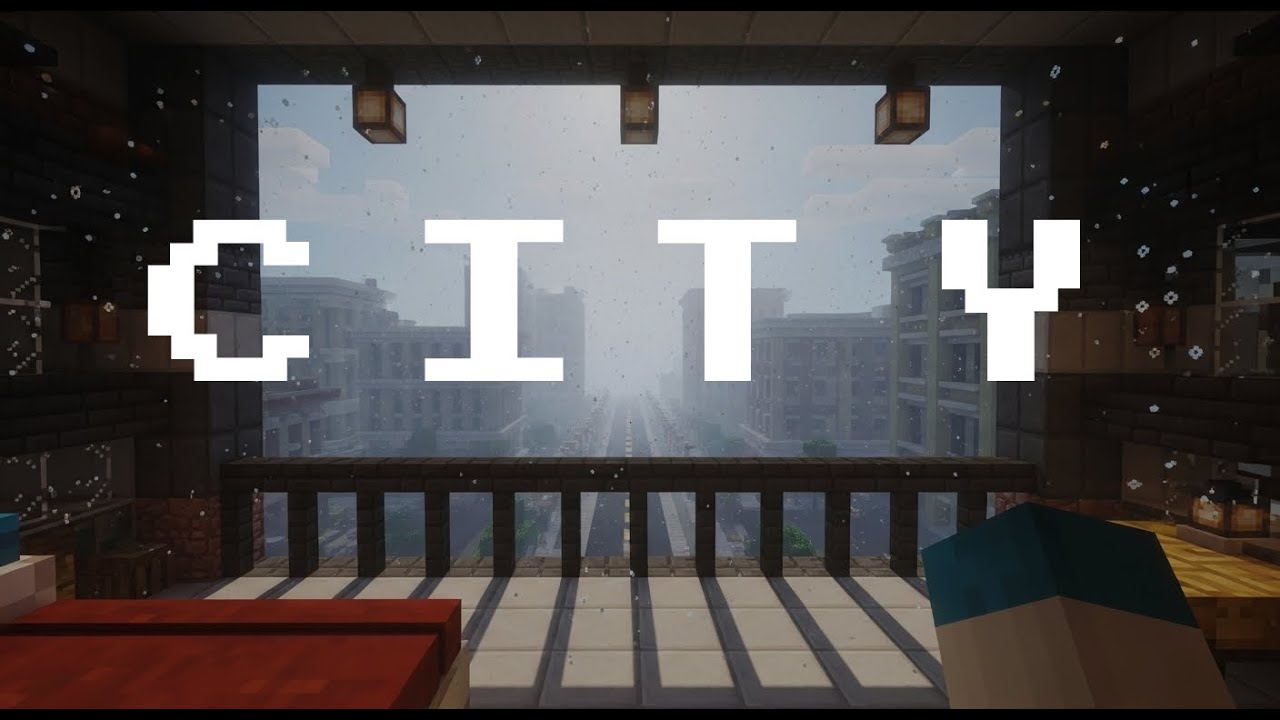 Cozy Minecraft City Balcony • Fog Ambience • Sleep & Study