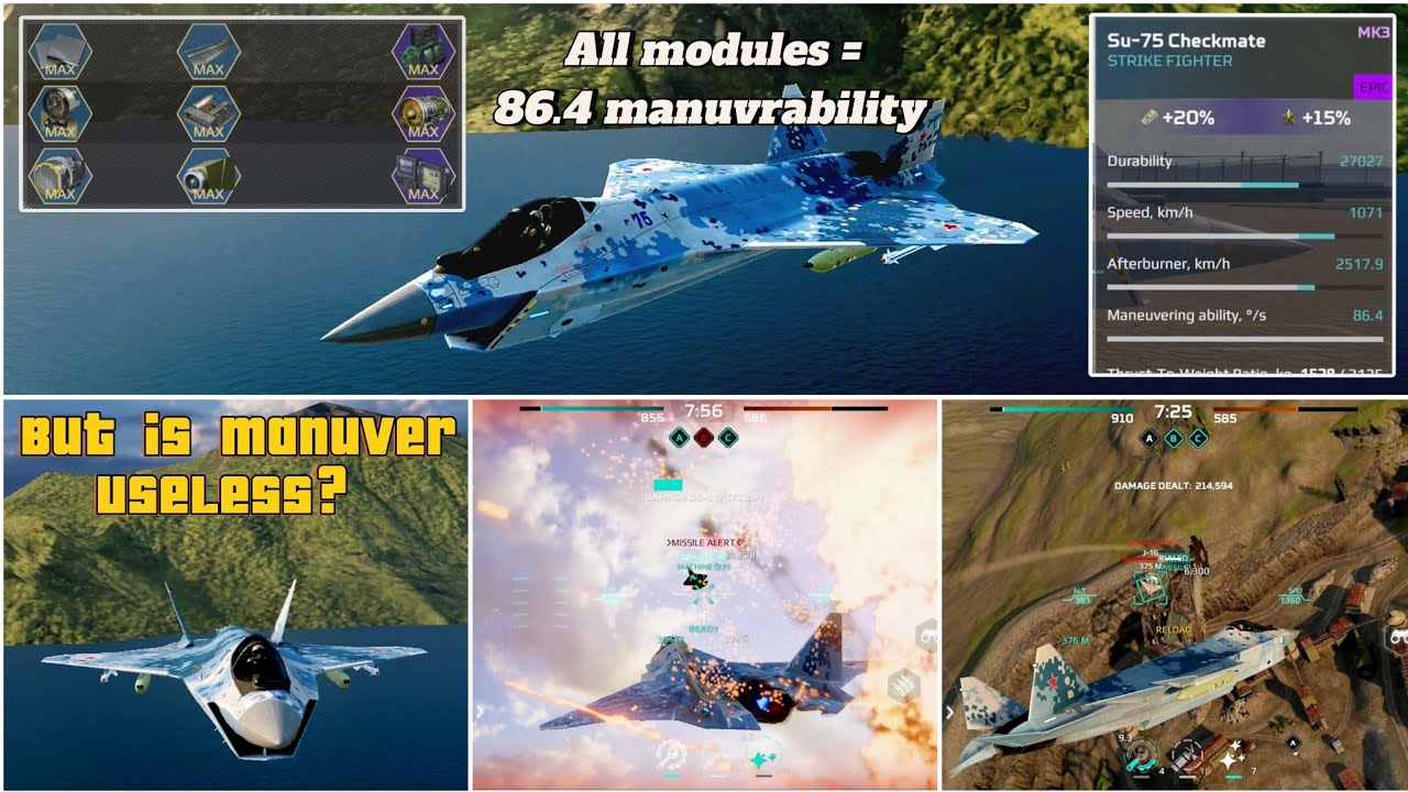 MWT Tank Battles Su-75 Checkmate mk3 86.4 manuver+dogfight setup / but is high manuver useless? 😮‍💨