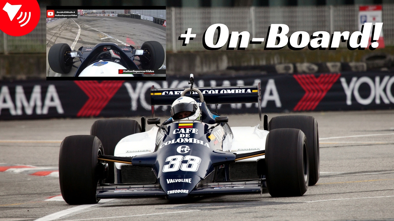 1983 Ensigne Theodore ET 183 F1 formula ex Roberto Guerrero  - On-Board, actions & Pure V8 Sound!