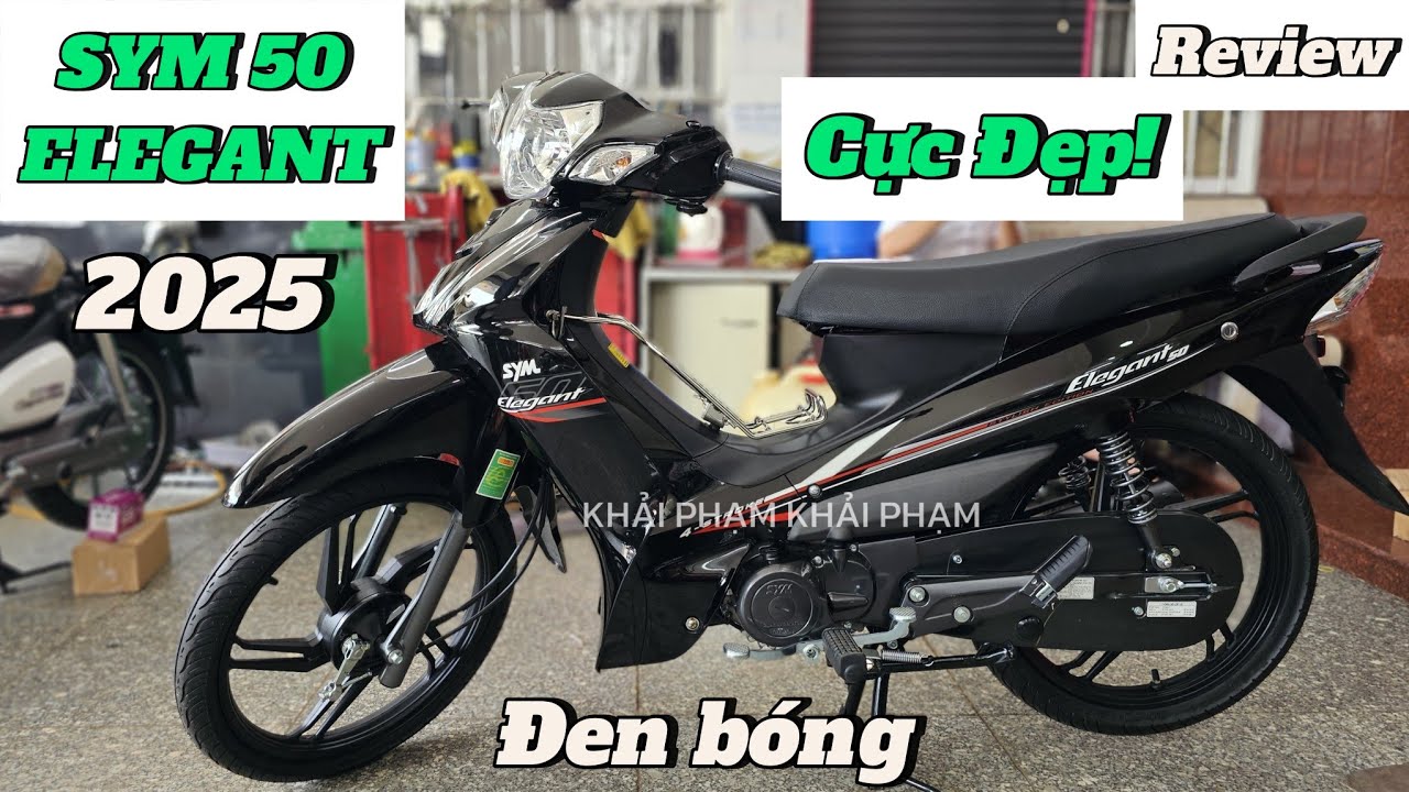 Cận cảnh SYM Elegant màu Đen bóng 2025 cực đẹp + giá bán ngày 02/08/24 tại CH Mai Duyên. Khải Phạm