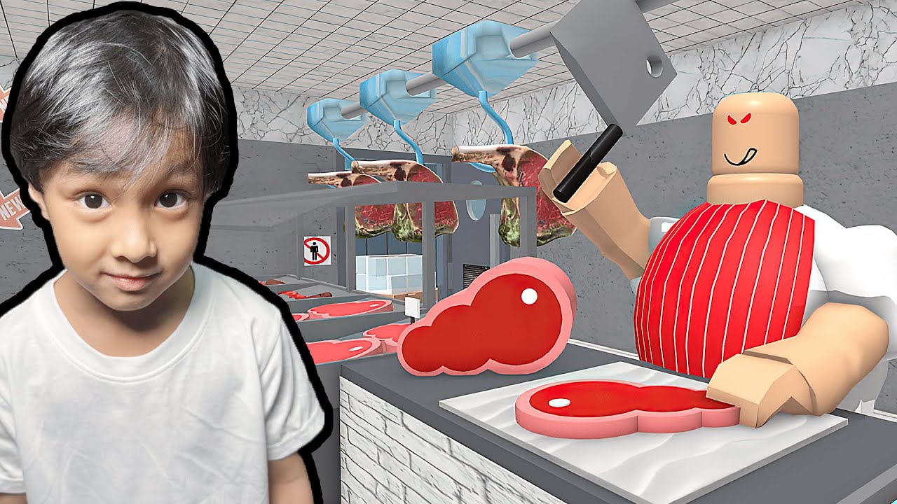 หนีจากคนขายเนื้อเน่า (Roblox  ESCAPE THE BUTCHER SHOP OBBY!)