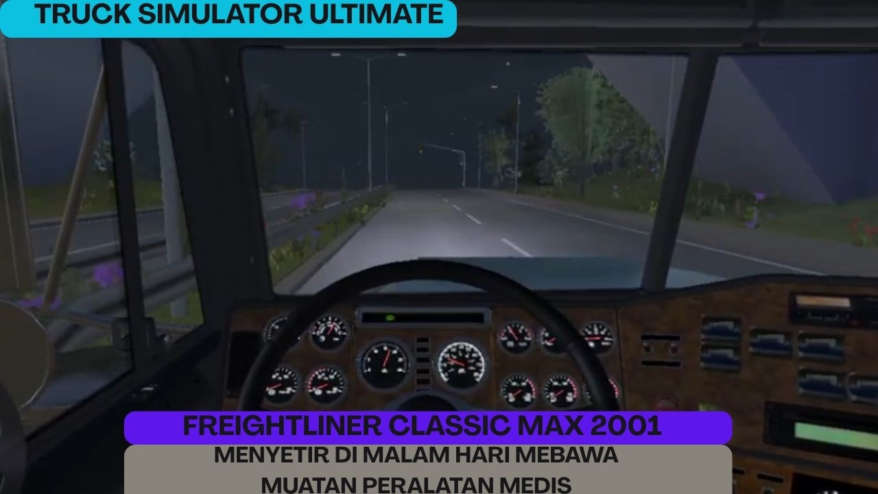POV DRIVING FREIGHTLINER CLASSIC MAX 2001 NIGHT DRIVE TRUCK SIMULATOR UlTIMATE 