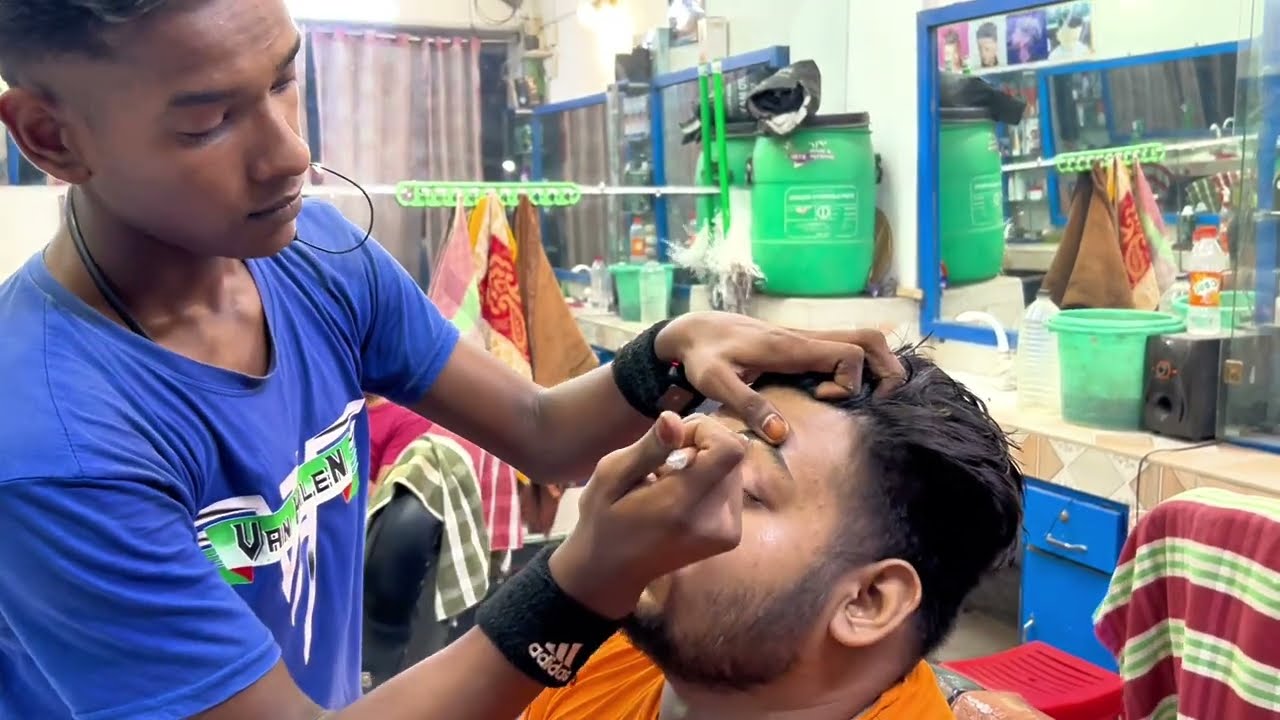 PIN-PEN HEAD MASSAGE THERAPY BY MASTER SK-POLLOB💈Strong Barber Massage in Bangladesh ✅  #ASMR