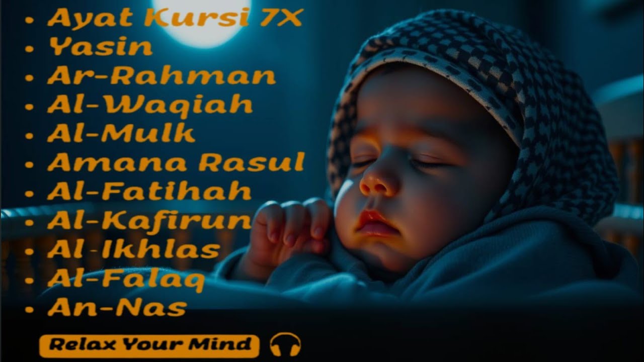 Uyqu uchun Qur'on | Dam olish uchun tinchlantiruvchi oyatlar | Oyat Kursiy, Yasin, Arrahmon Ala Aqel