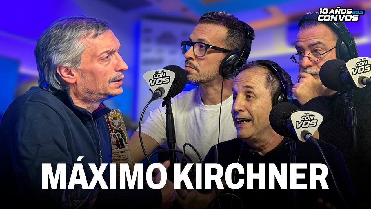 Máximo Kirchner junto a Ernesto Tanenbaum, Reynaldo Sietecase y Alejandro Bercovich