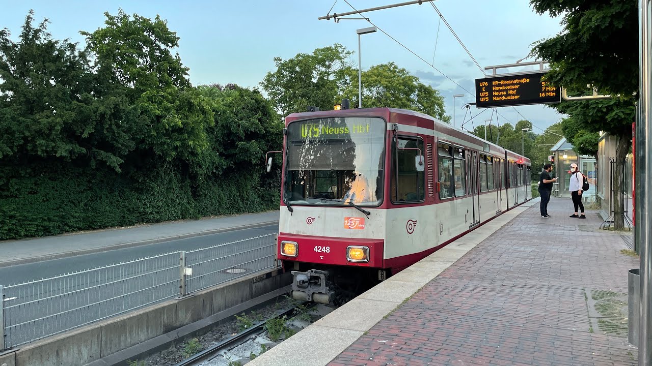 Mitfahrt auf der Linie U74 von Düsseldorf Prinzenallee bin Meerbusch Haus-Meer (Endhaltestelle)