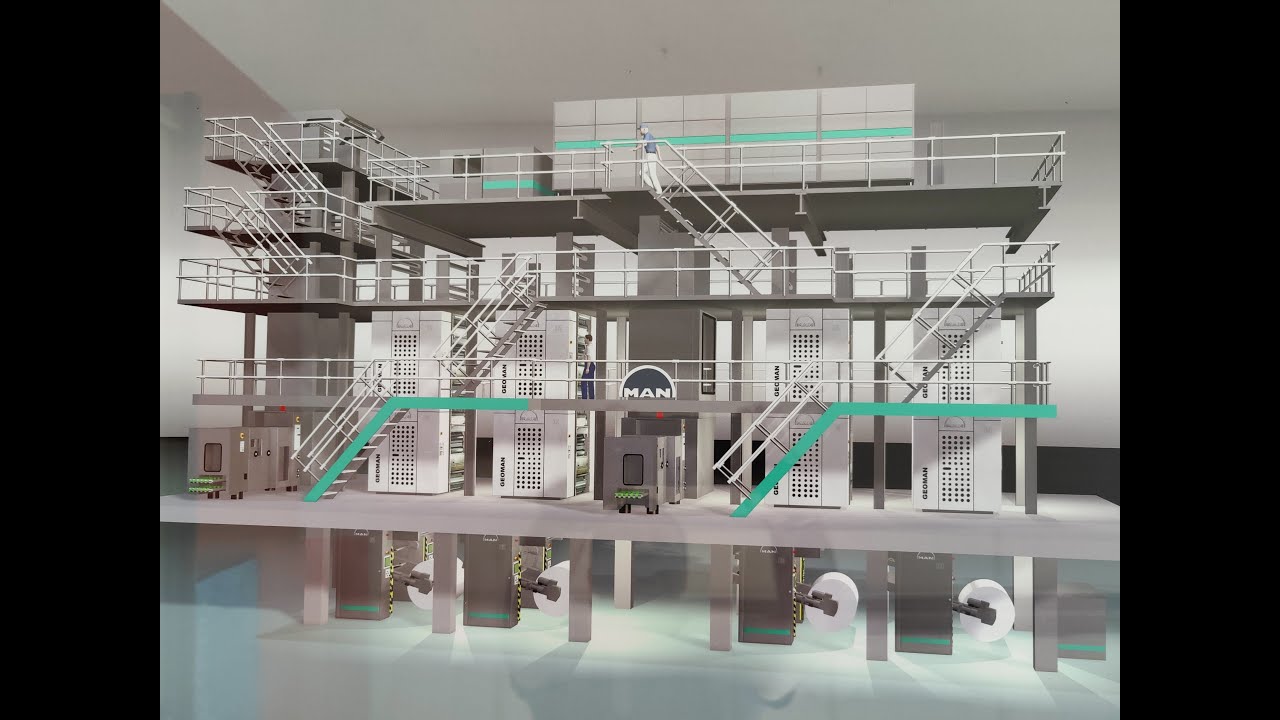 Operational newspaper printing facility and mailroom system