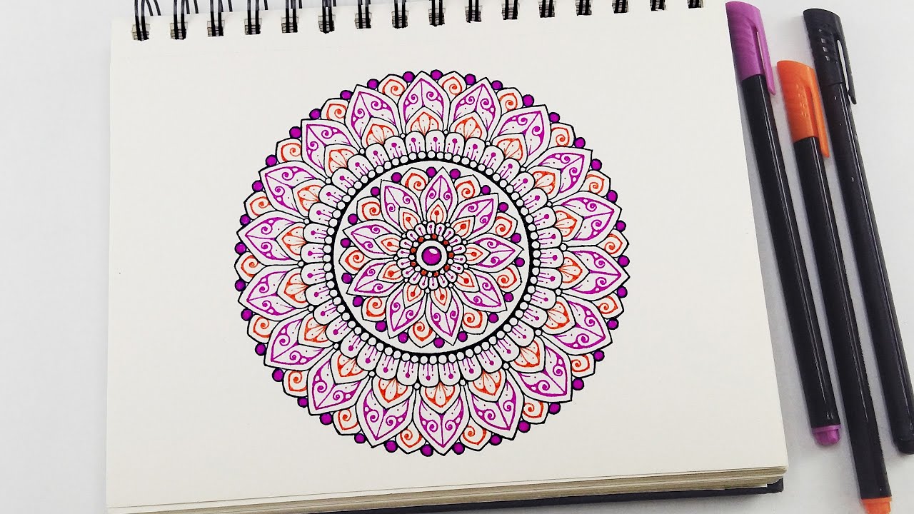 How to draw Mandala Art for beginners | Easy colorful Mandala | Doodle/Zentangle drawing