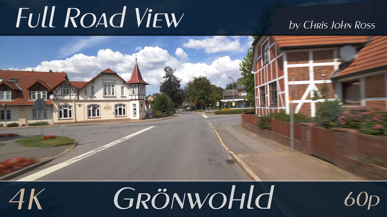 Grönwohld, Kreis Stormarn, Germany: Papierholz, Poststraße, Dorfstraße - 4K (2160p/60p) Ultra HD
