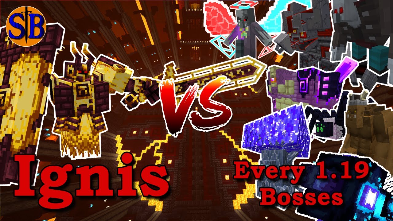 Ignis VS Every 1.19 Bosses Gauntlet style | Minecraft Mob Battle