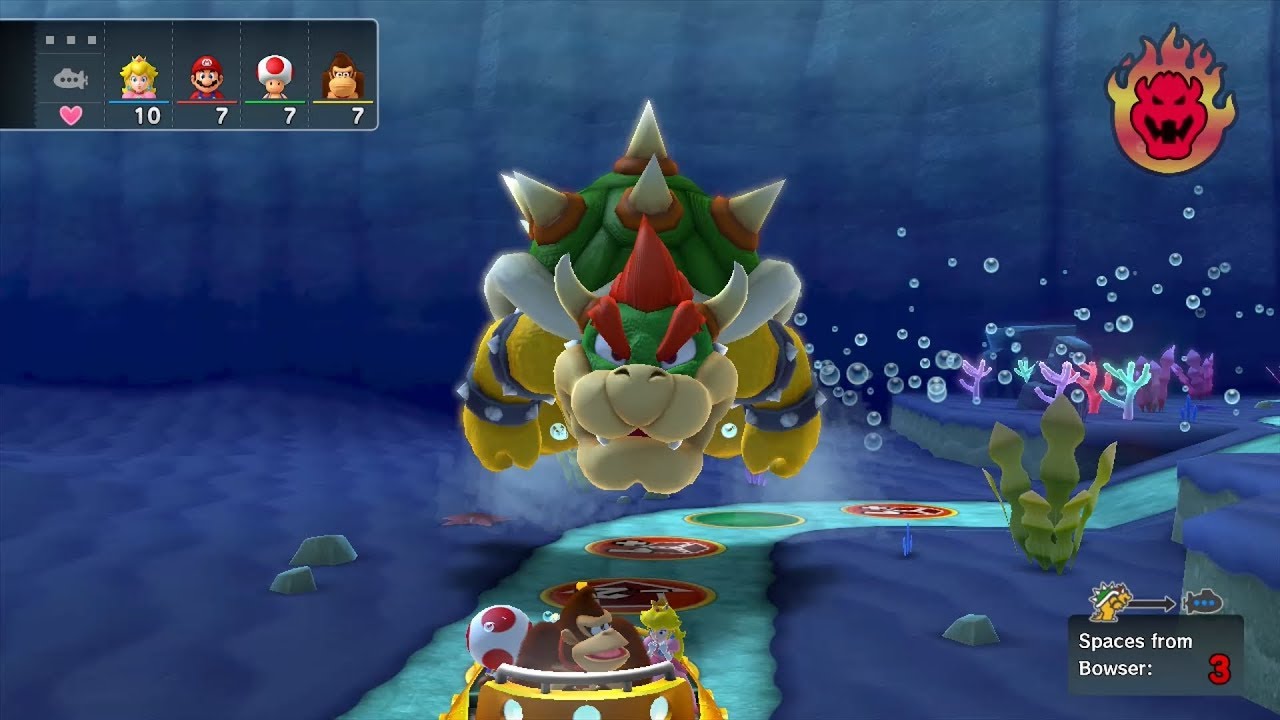Mario Party 10 Bowser Party #298 Peach, Mario, Toad, Donkey Kong Whimsical Waters Master Difficulty