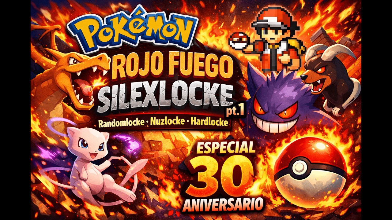 Pokémon Rojo Fuego Silexlocke - pt.1 (Randomlocke, Nuzlocke, Hardlocke) Especial 30 aniversario 🔥🔴