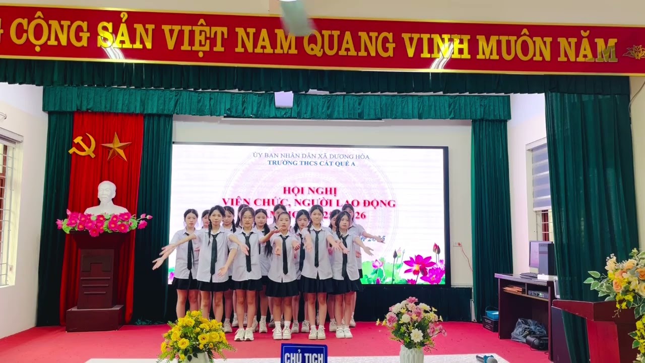 THCS Cát Quế A/ Múa Thêm yêu ngày nắng đến trường - lớp 8B/ Hội nghị viên chức 2025