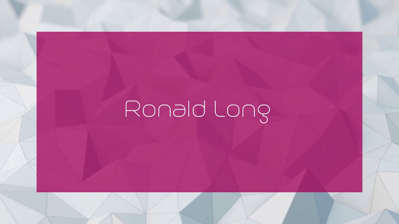 Ronald Long - appearance