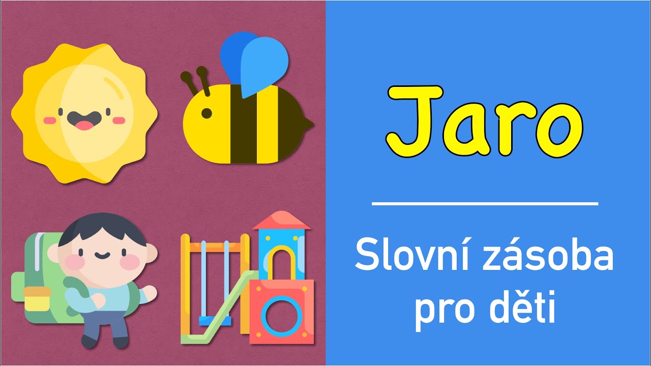 Učení slov pro děti | Jaro (včelka, beruška, sluníčko, tulipány, hraní na hřišti a další)