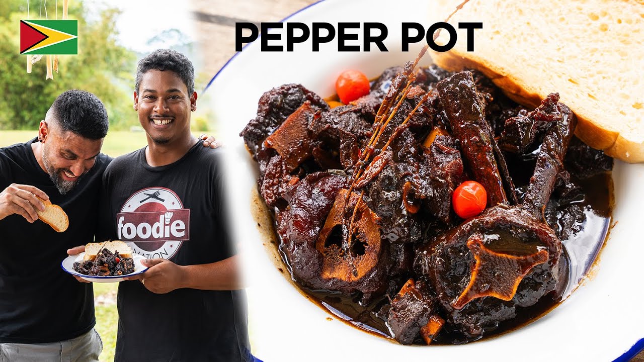 Guyanese Pepper Pot with Plait Bread by Chef Devan in Trinidad & Tobago 🇬🇾 Foodie Nation