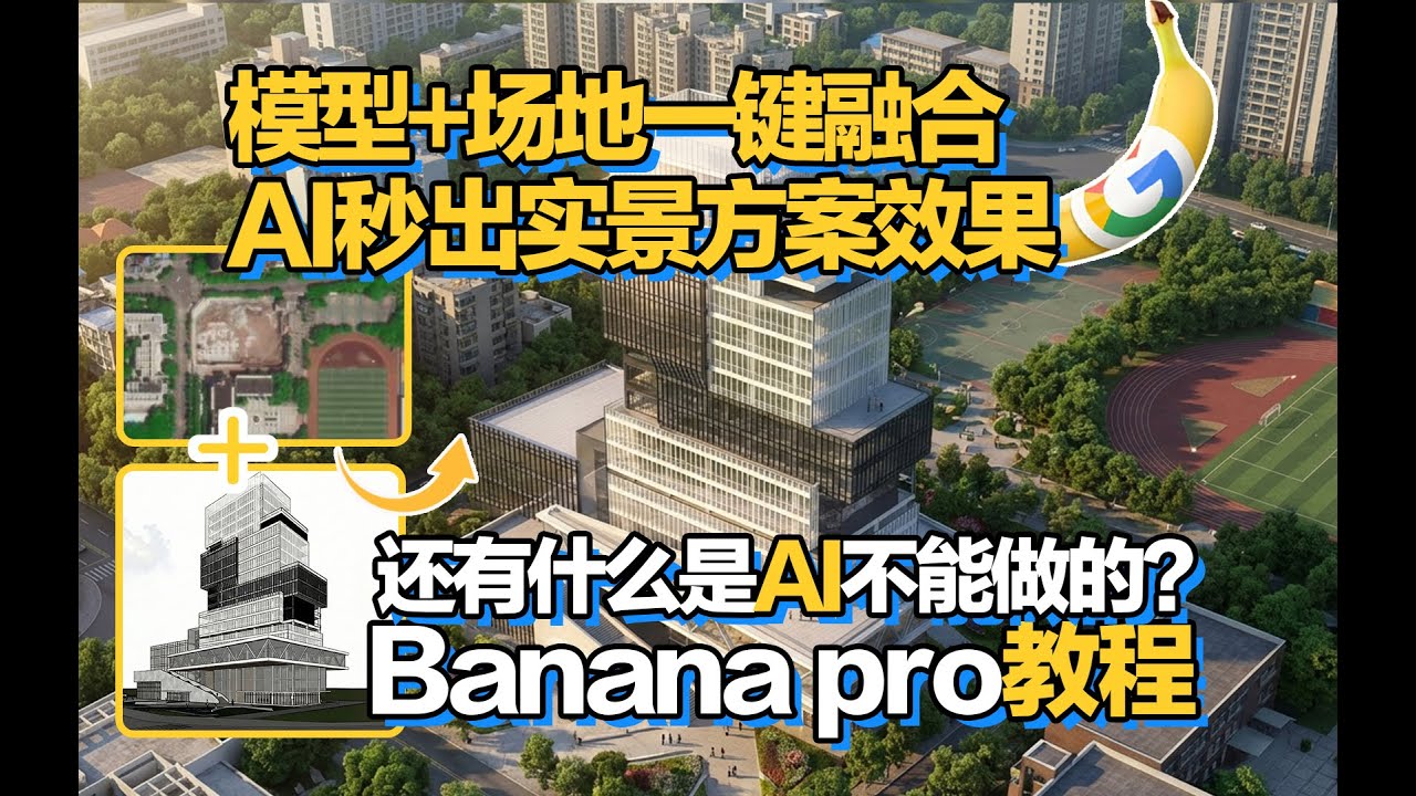 Banana Pro一键融合模型+场地教程，AI秒出实景方案效果，还有什么是AI不能做的？