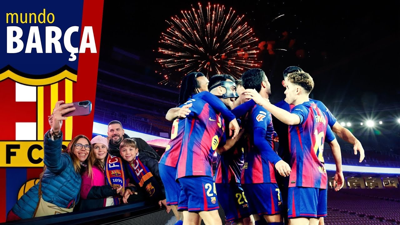 🔥 Espectáculo en el Camp Nou: fiesta, himno y fuegos tras el 4-0 del Barça 🔵🔴