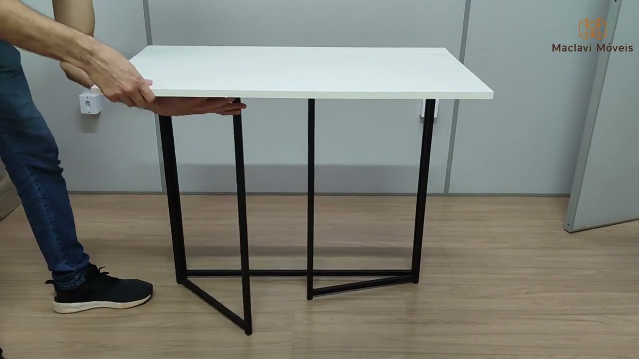 Mesa Dobr&aacute;vel MDF Estilo Industrial 81cm x 46,5cm - Maclavi M&oacute;veis