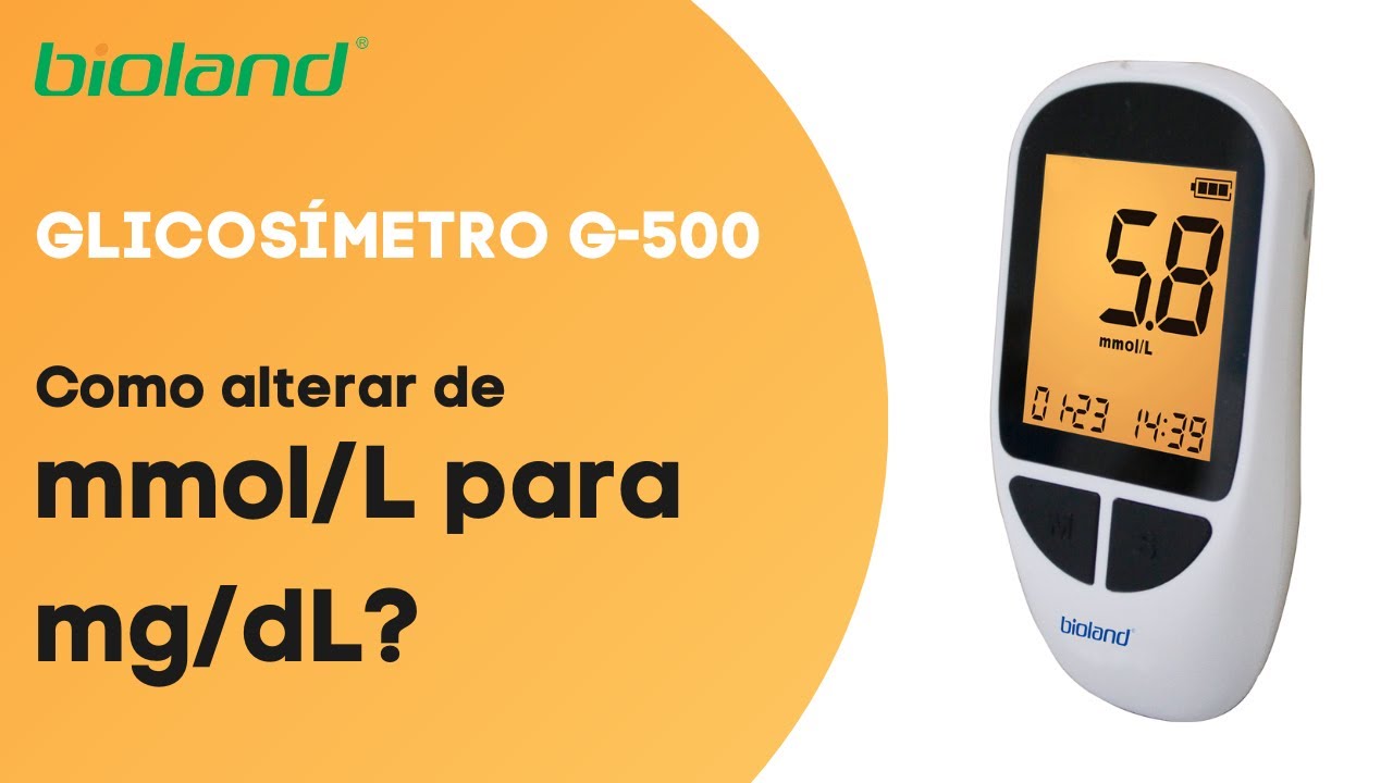 Como mudar a unidade de medida do monitor de glicose G500 Bioland