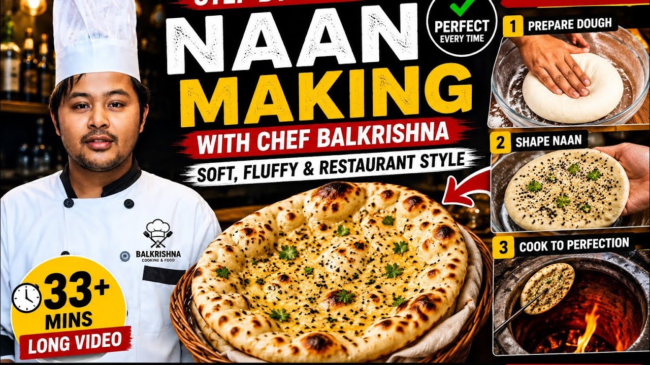 Naan Making Step by Step | Balkrisha |Soft & Fluffy Restaurant Style#naan #chef #nepaliyumyumkitchen