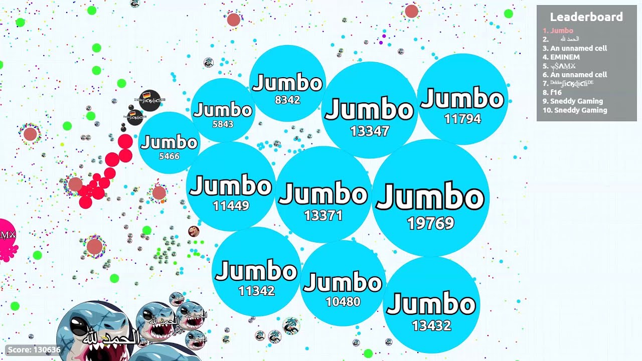 130k Score - World Record in Agario :D