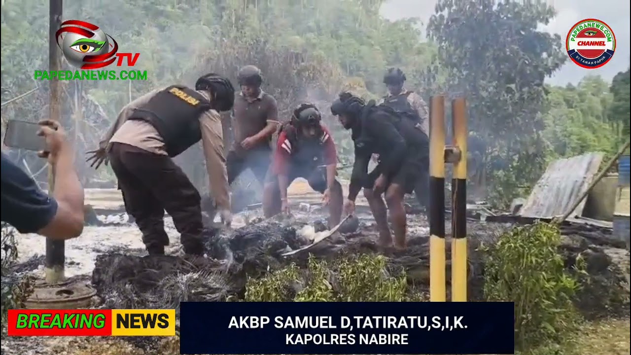 POLRES NABIRE EVAKUASI KORBAN PENEMBAKAN DAN PEMBAKARAN POS DI AREA PT KRISTAL TURUNKAN 150 PERSONEL