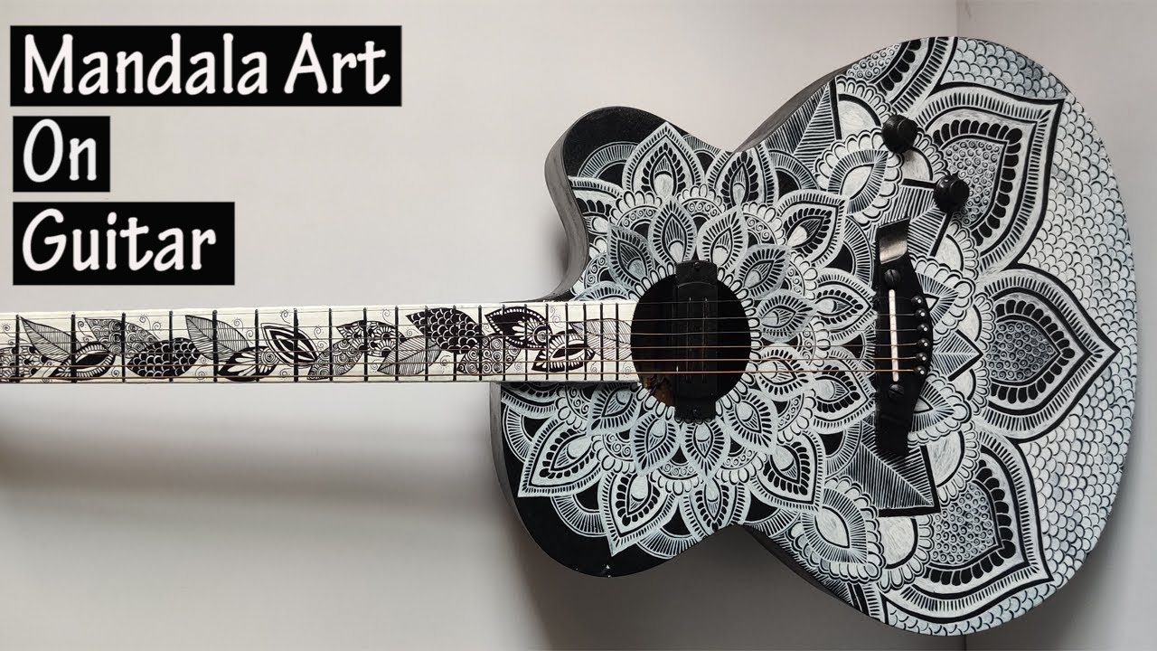 MANDALA ART on Guitar | Mandala Art Easy | S crafts