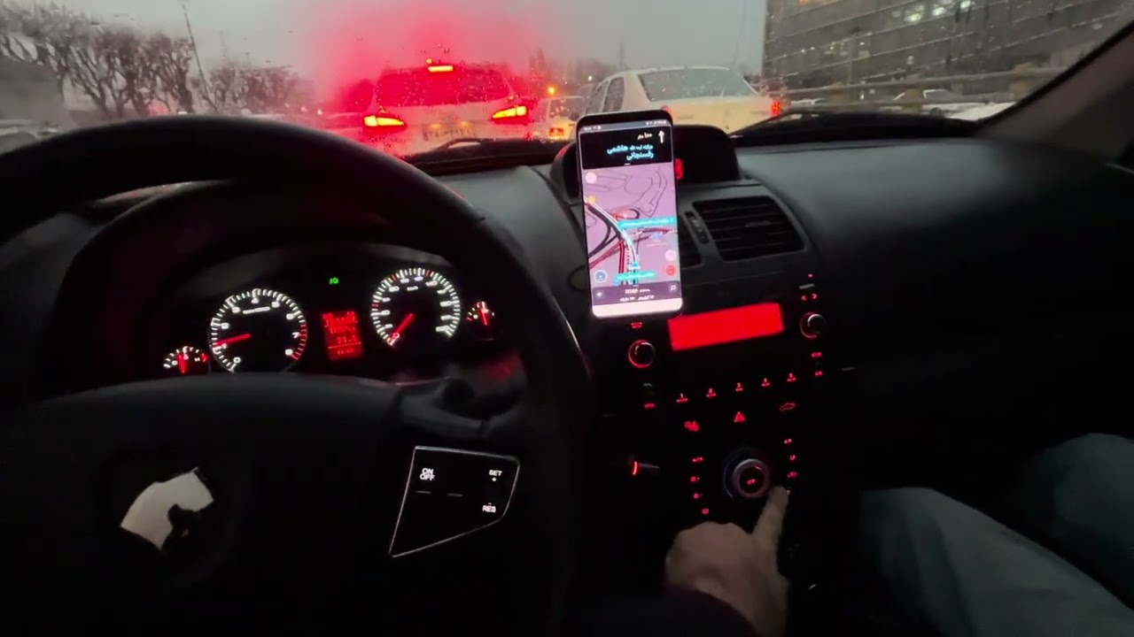 Driving in rainy weather (Tehran , Iran 🇮🇷)