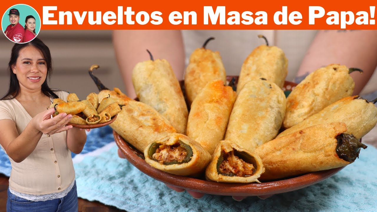 La Forma Más Rica en Comer Jalapeños | Envueltos en Masa de Papa Rellenos de Choriqueso |