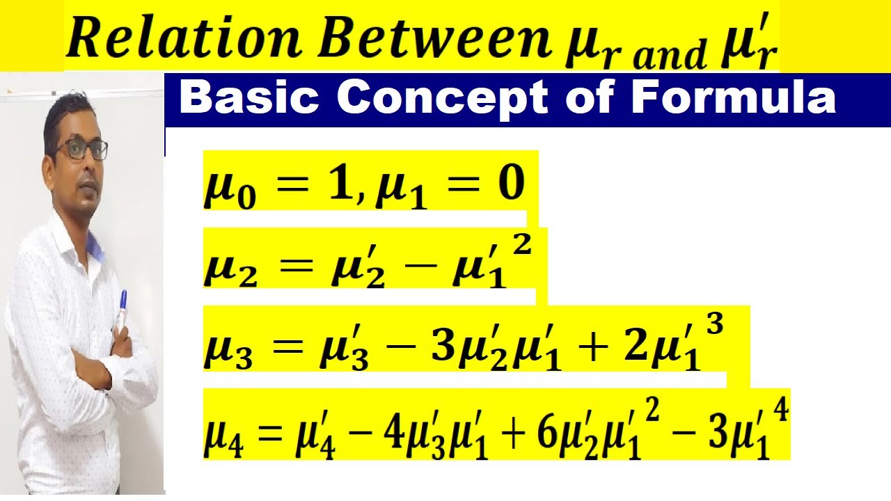 #14 Relation between Central Moment and Raw Moment | Central moment  and moment about any value