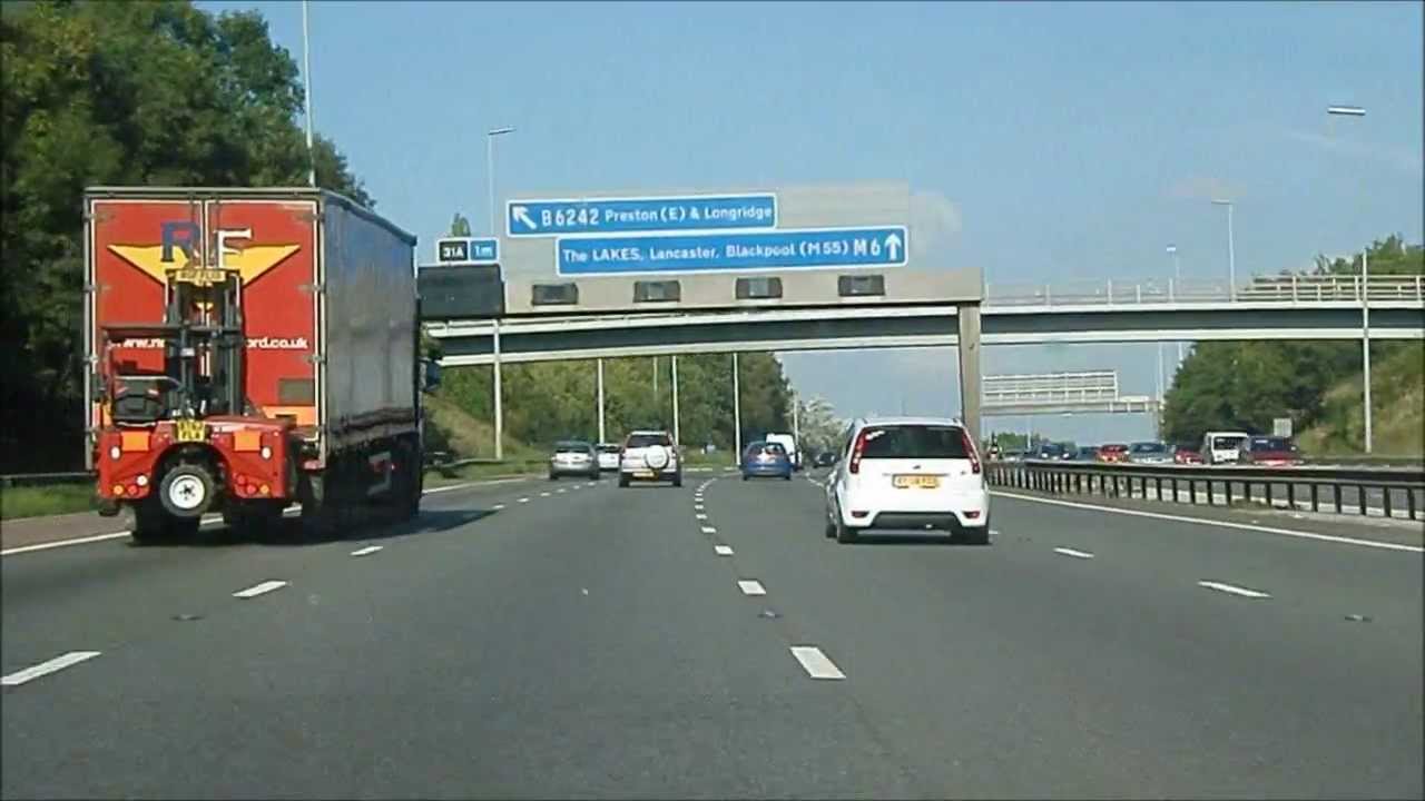 Manchester to Blackpool via the Motorways.