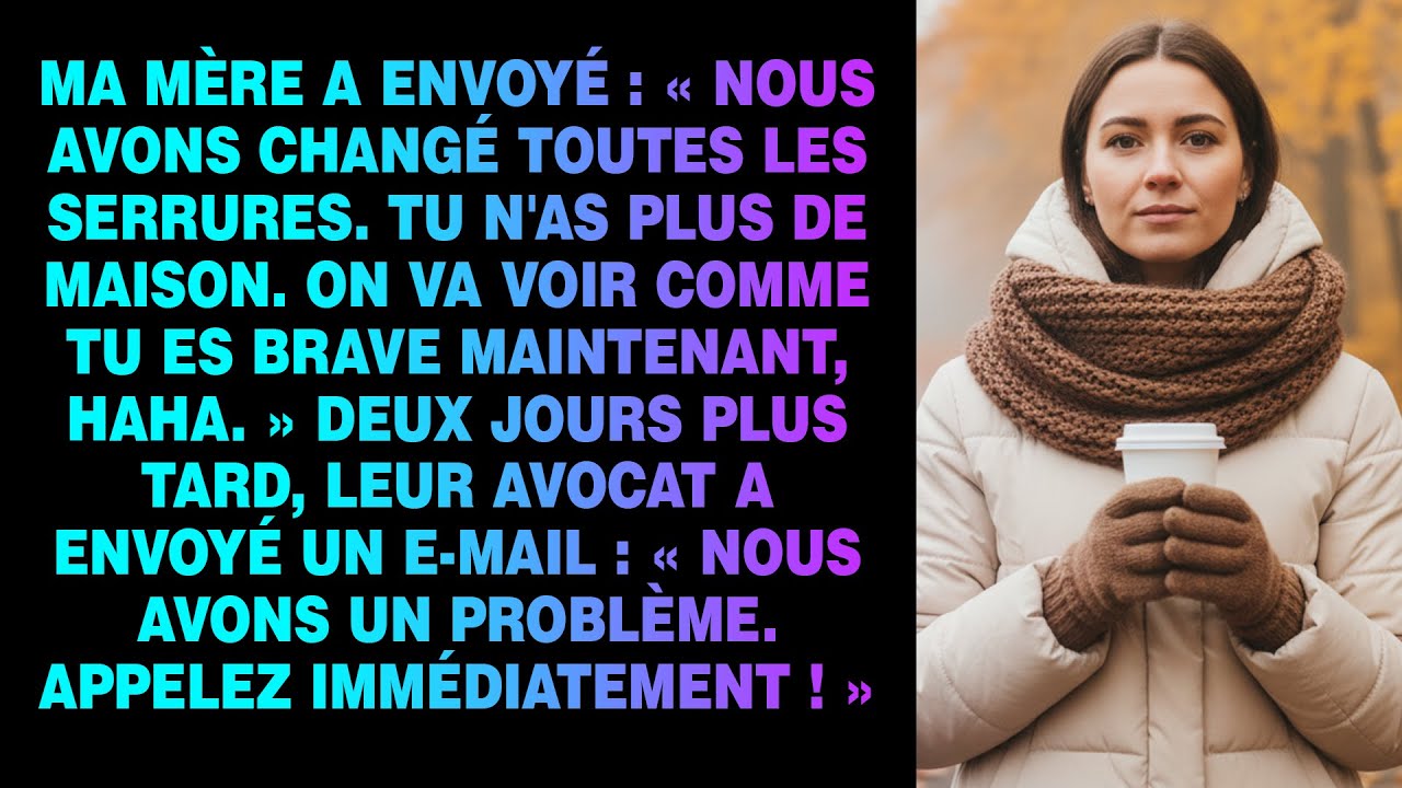 Ma mère a changé les serrures et m'a dit que je n'avais plus de maison — alors j'ai pris la moitié