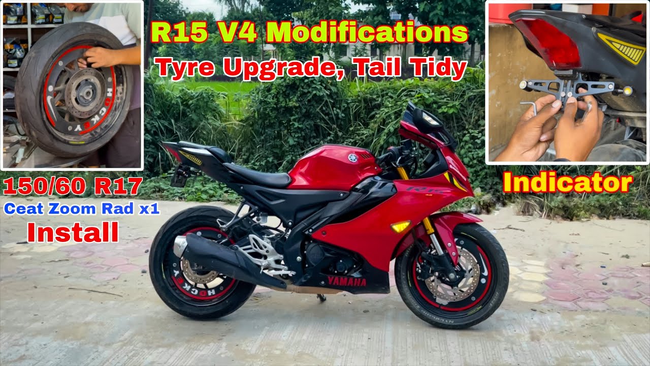 R15 V4 Tyre Upgrade - 150/50 R17, Tail Tidy & Indicator Install 