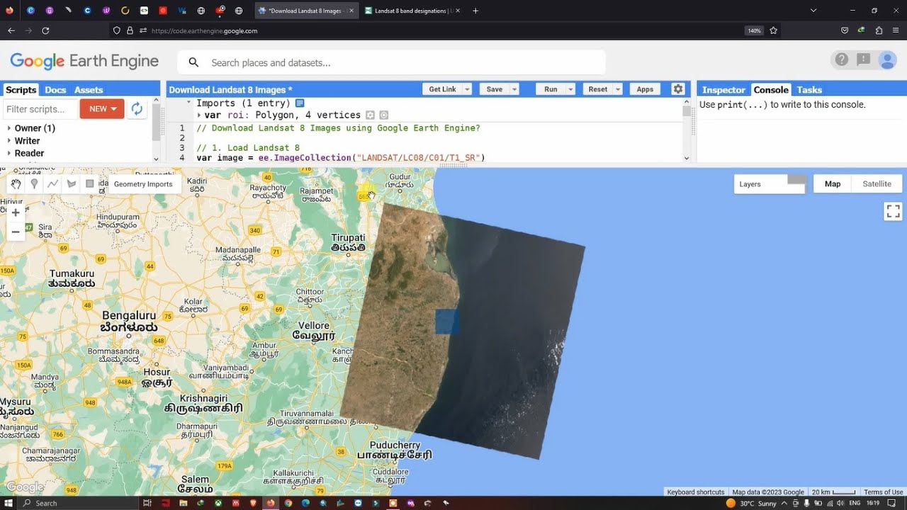 Downloading Landsat 8 imagery from Earth Engine