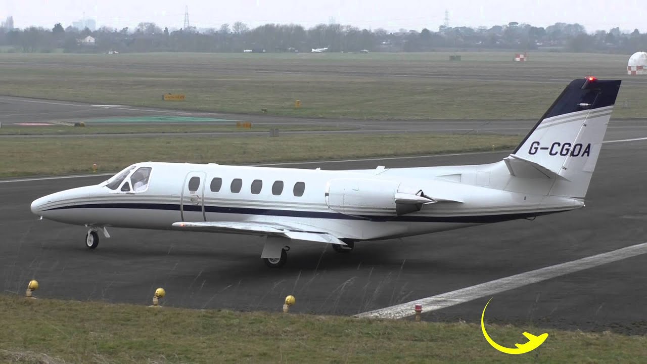 1980 Cessna Citation II 550 G-CGOA - Powerful Take off - Gloucestershire airport