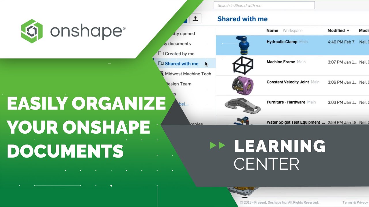 Easily Organize Your Onshape Documents | Document Management