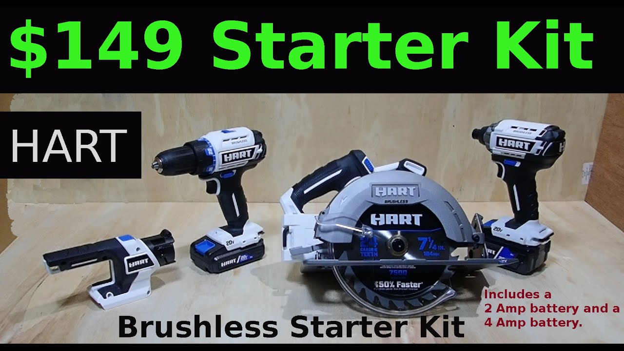 HART 20-Volt 4-Tool Brushless Combo Kit Unboxing.  Great first power tool kit!!.