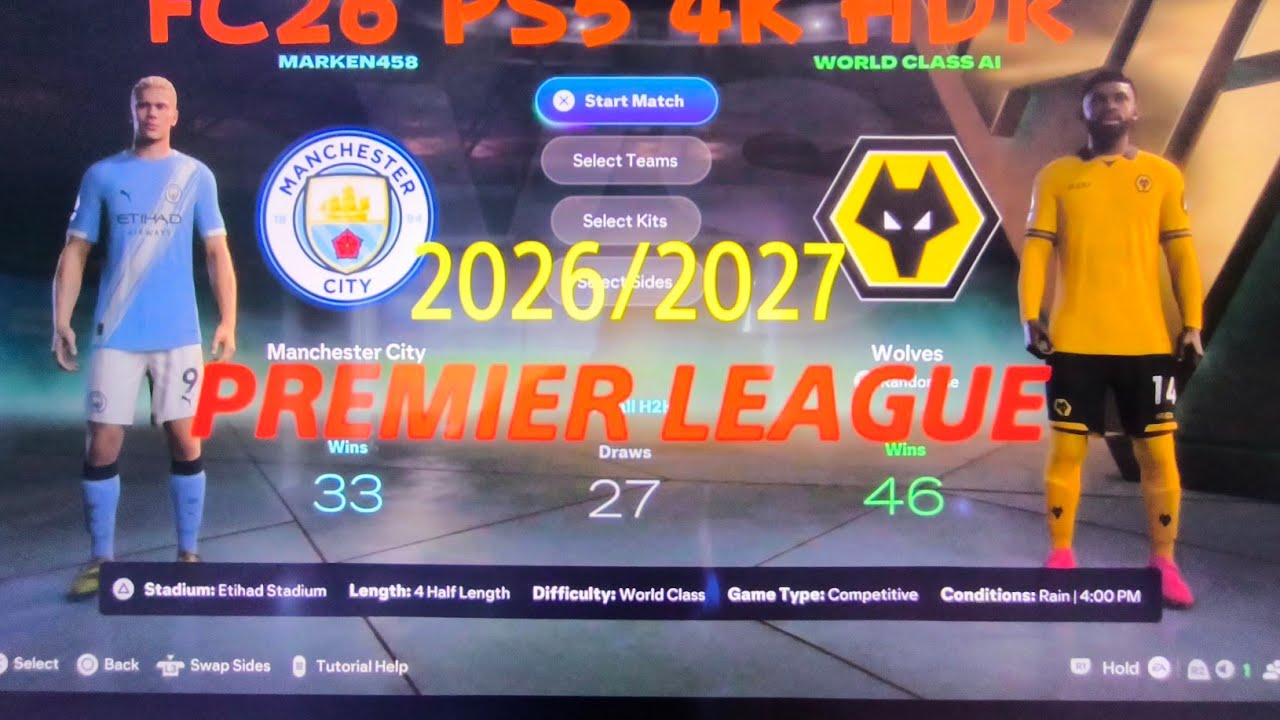EA SPORTS FC 26* Manchester City vs Wolverhampton "PREMIER LEAGUE" PS5 4K HDR Gameplay