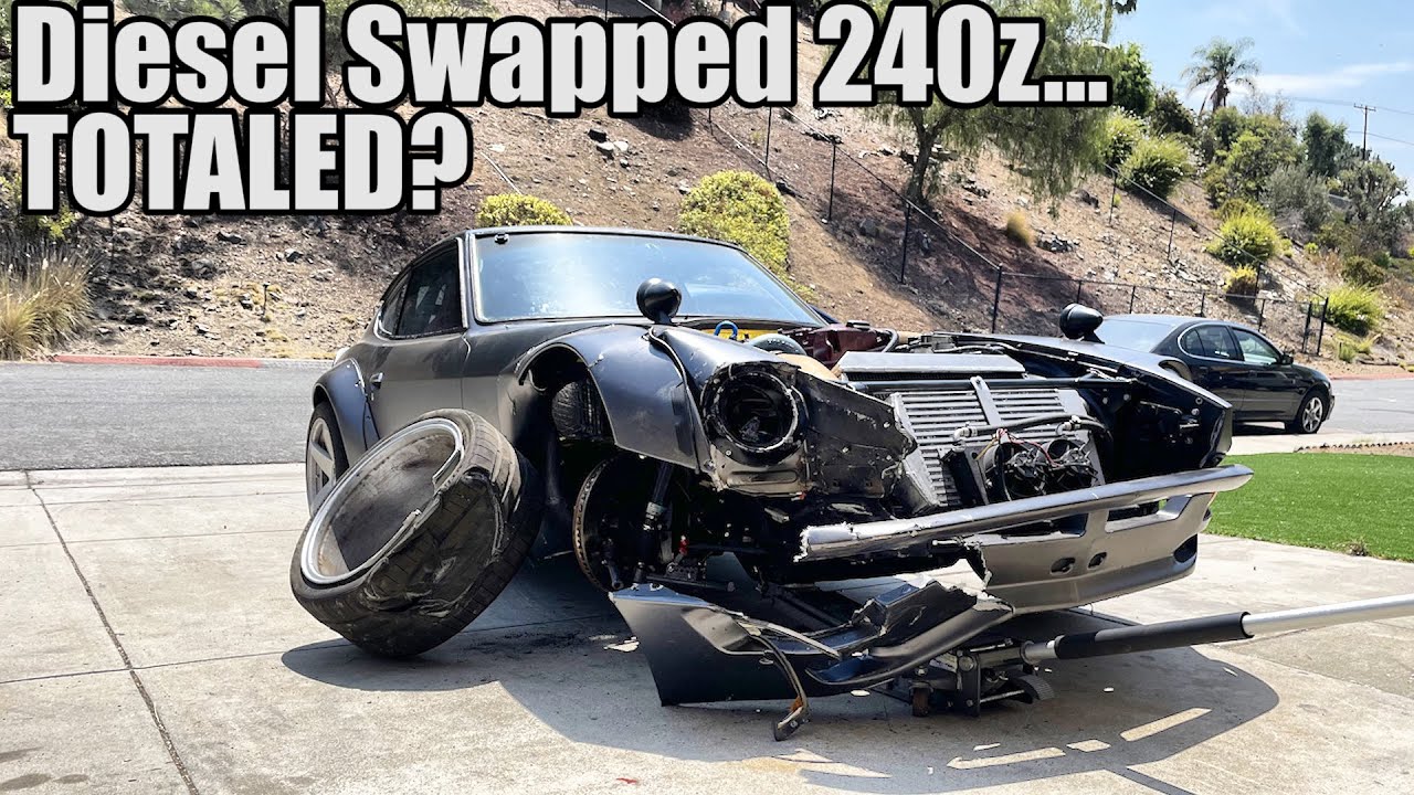 Whoops. TURBO DIESEL Swapped 240z LOSES CONTROL... Totaled?