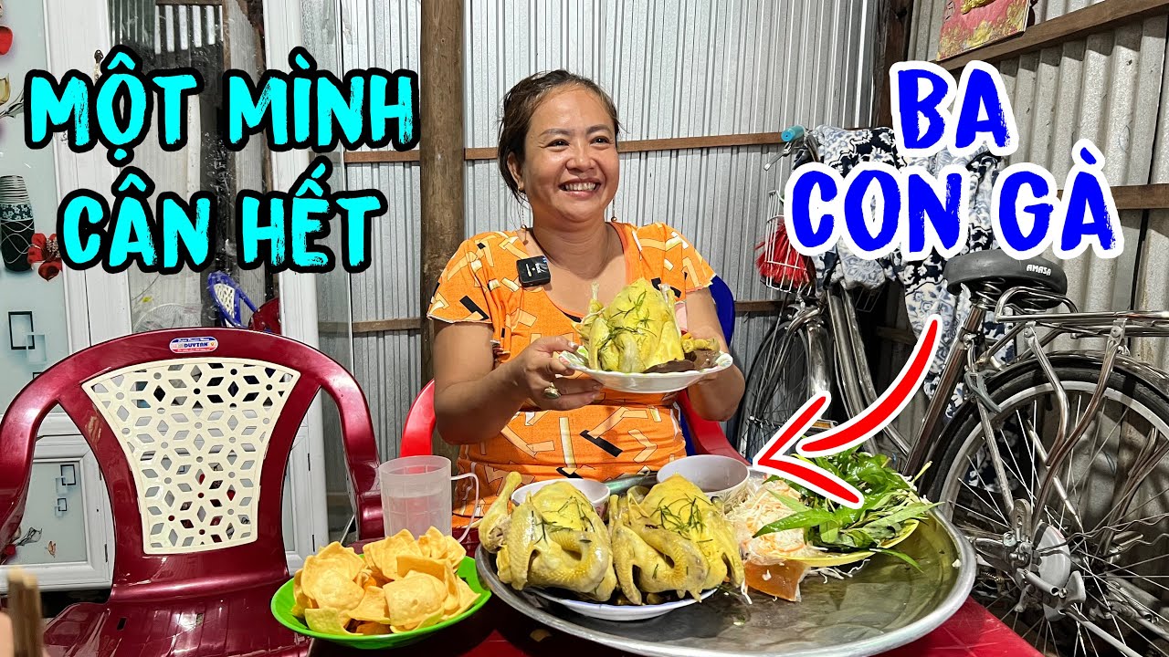 Hú hồn chị xuyến ăn một lần ba con gà